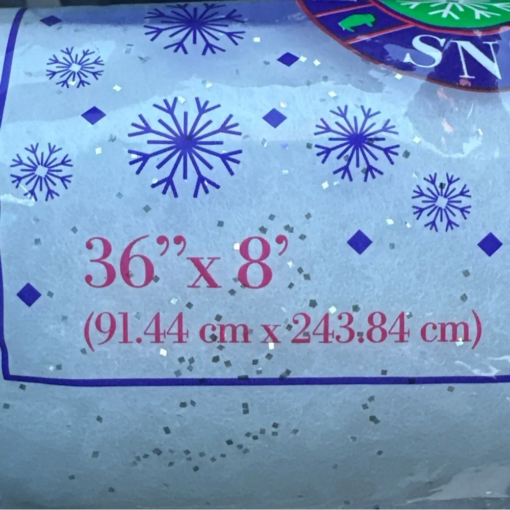 Vintage Christmas Roll snow- Tex With Glitter 36